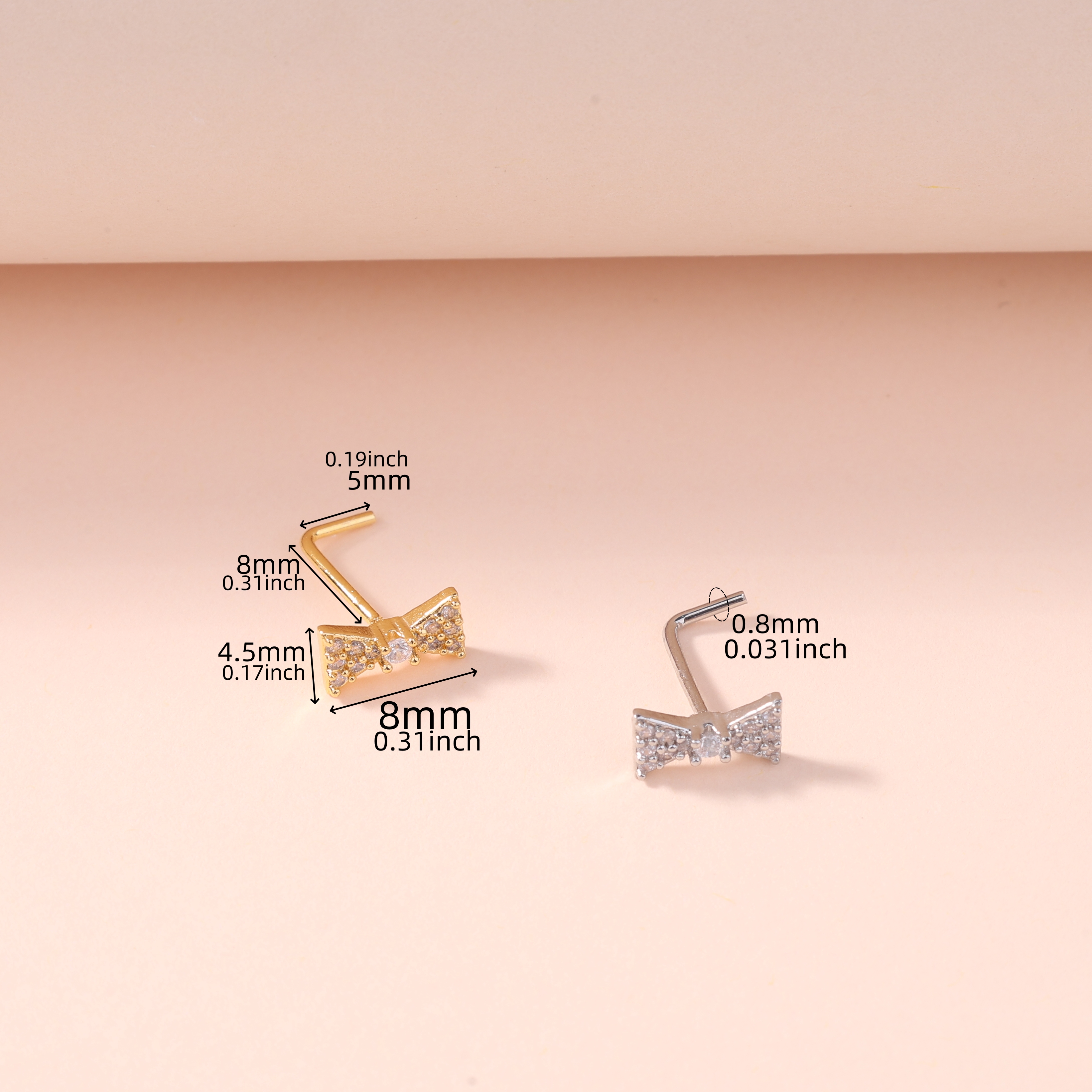 1Pcs Nose Stud Rings L Screw S - đánh giá và giá Body Jewelry Hoops