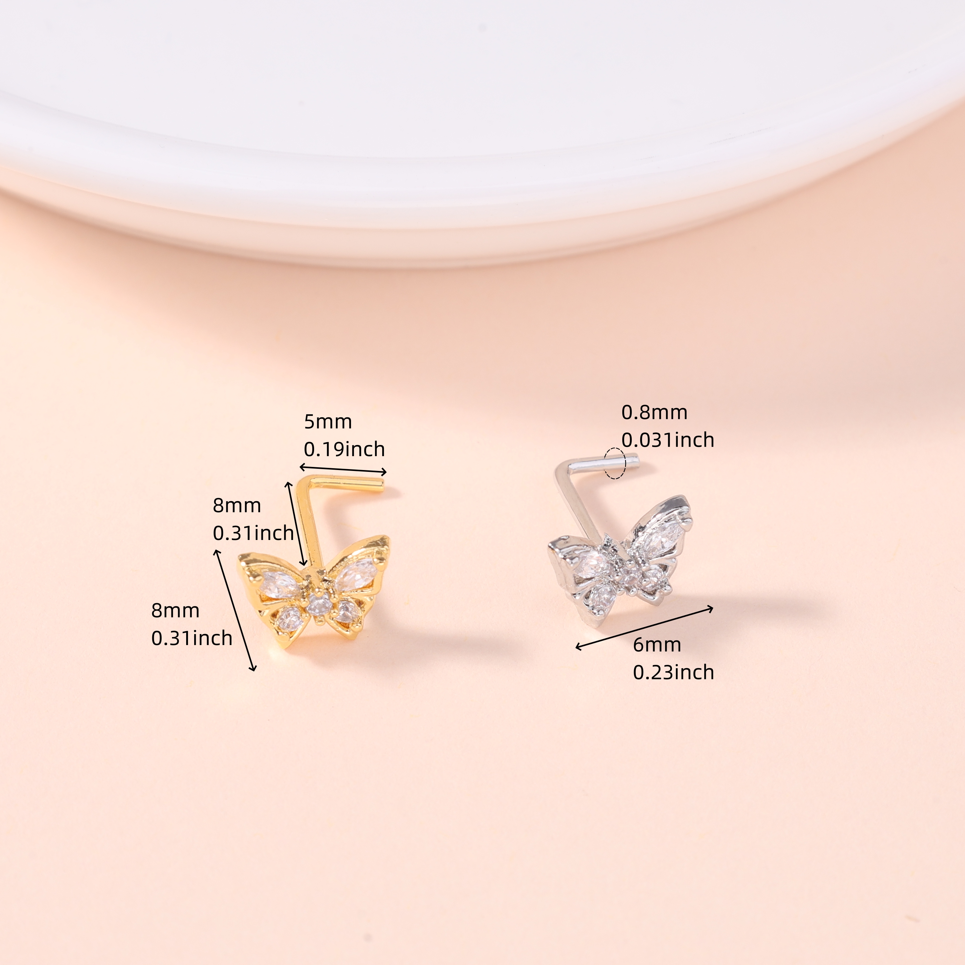 1Pcs Nose Stud Rings L Screw S - đánh giá và giá Body Jewelry Hoops