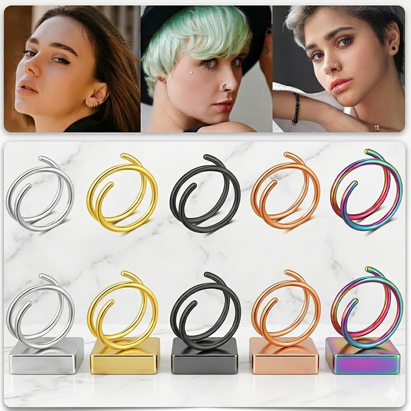 1PC Stainless Steel 316 Double - đánh giá và giá Body Jewelry Hoops
