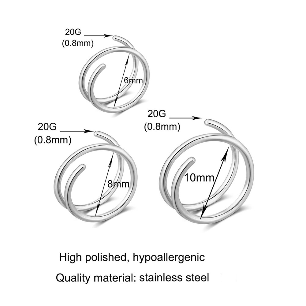 1PC Stainless Steel 316 Double - đánh giá và giá Body Jewelry Hoops