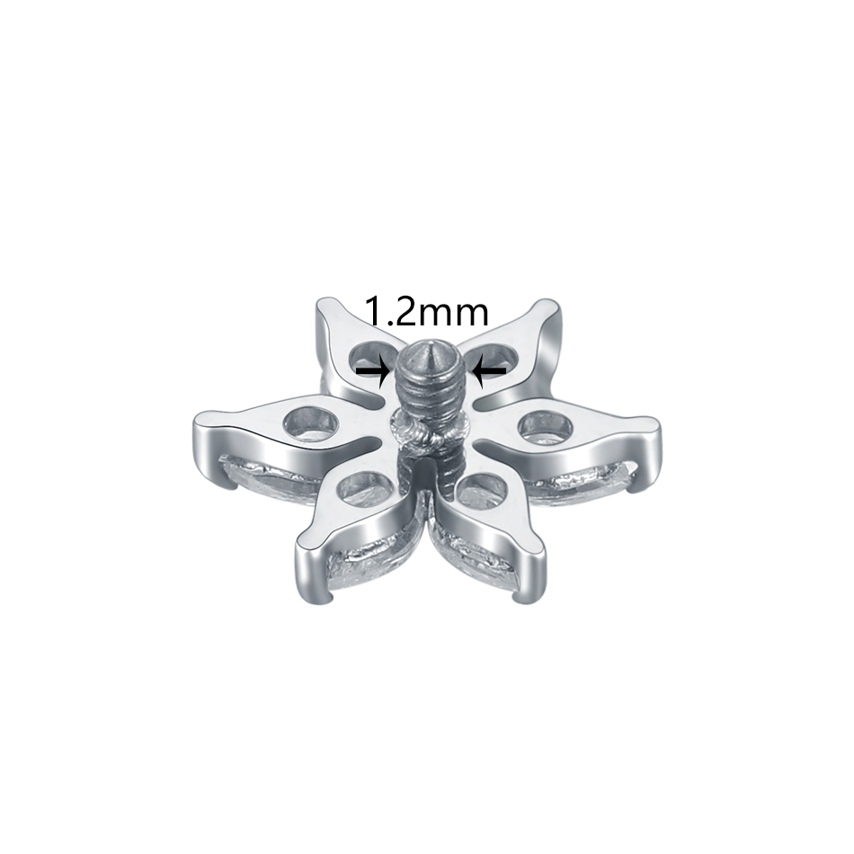 1/5PCS Titanium Crystal Flower - đánh giá và giá Dermal Anchor Top