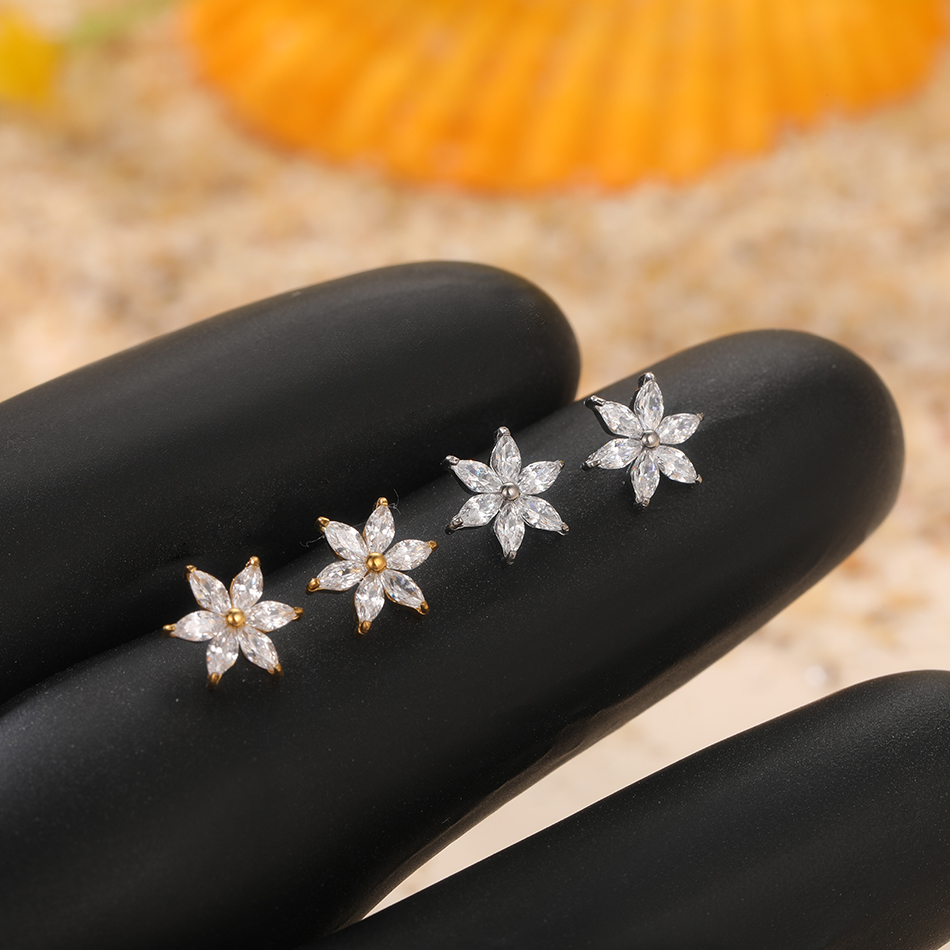 1/5PCS Titanium Crystal Flower - đánh giá và giá Dermal Anchor Top