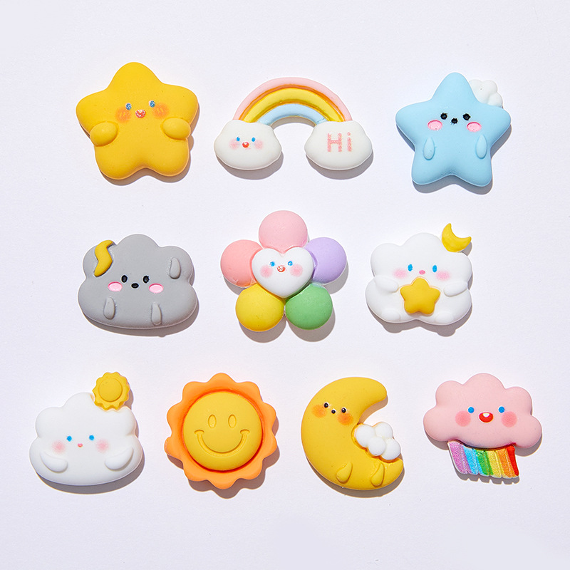 10pcs Cartoon Rainbow Clouds M - đánh giá và giá Star Flat Back