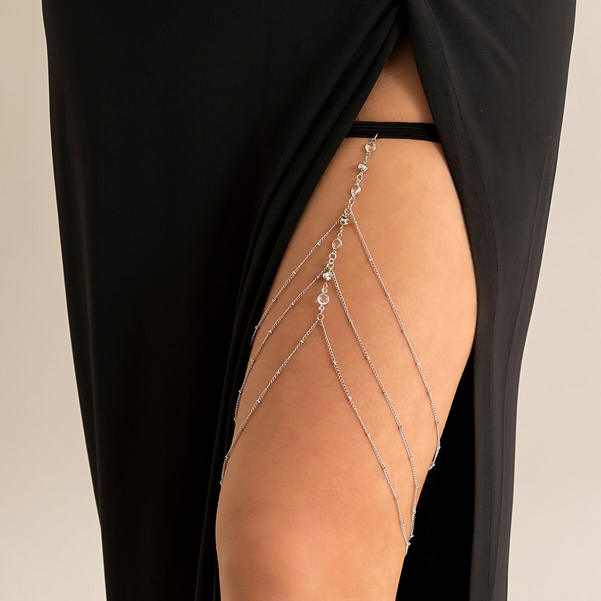 Boho Elastic Band Crystal Leg  - đánh giá và giá Body Jewelry Leg Chain