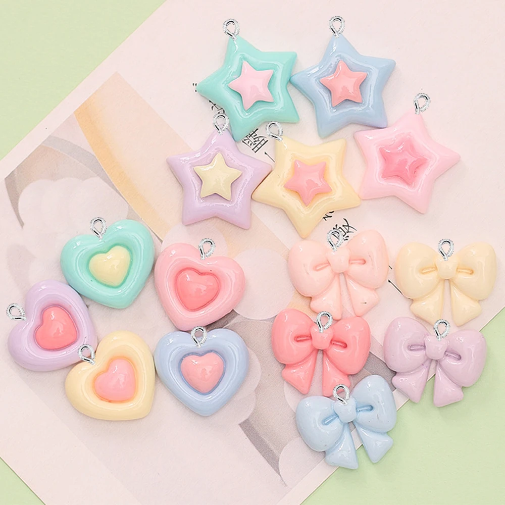 10PCS Shiny Star Heart Bow Ser - đánh giá và giá Star Flat Back