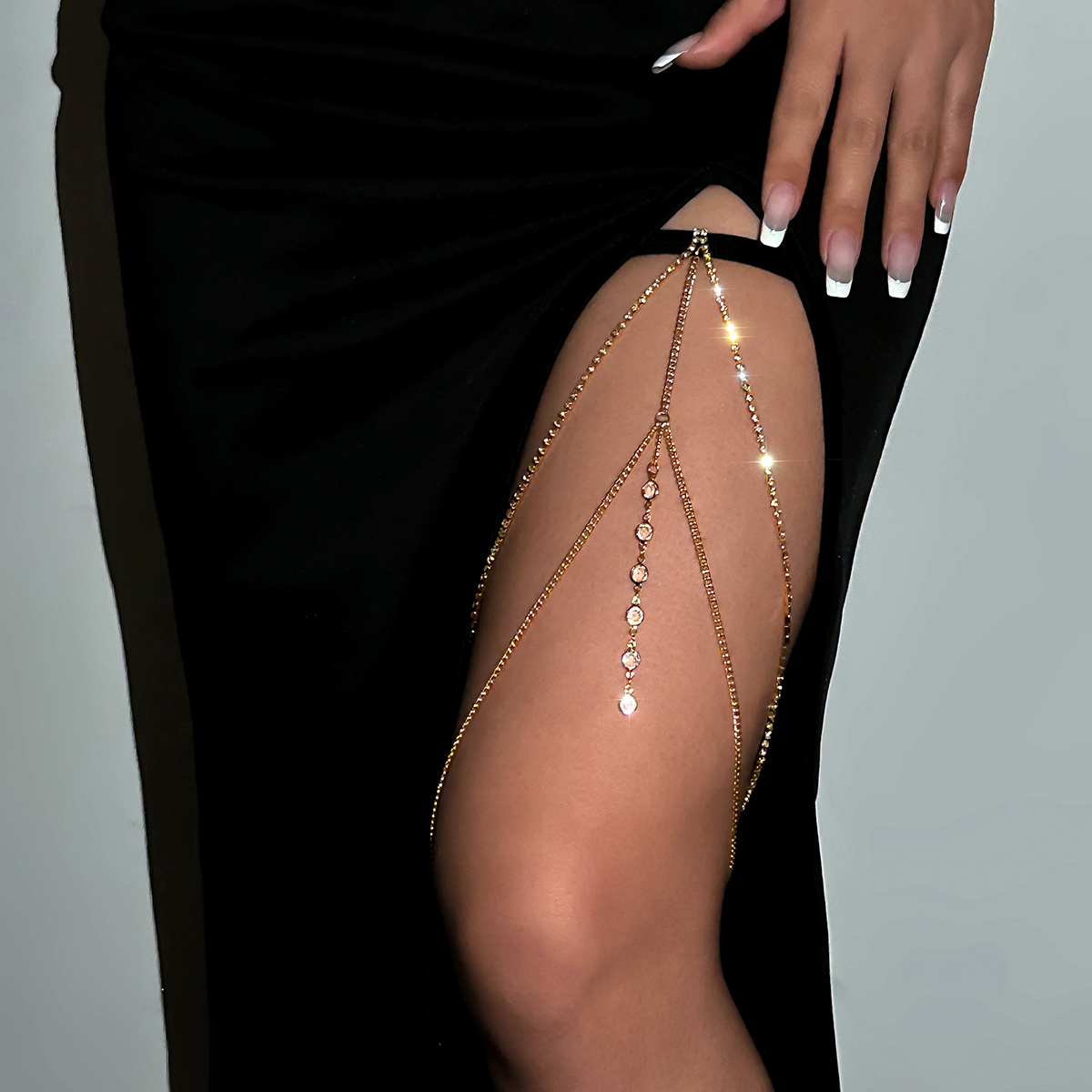Sexy Shiny Crystal Multilayer  - đánh giá và giá Body Jewelry Leg Chain