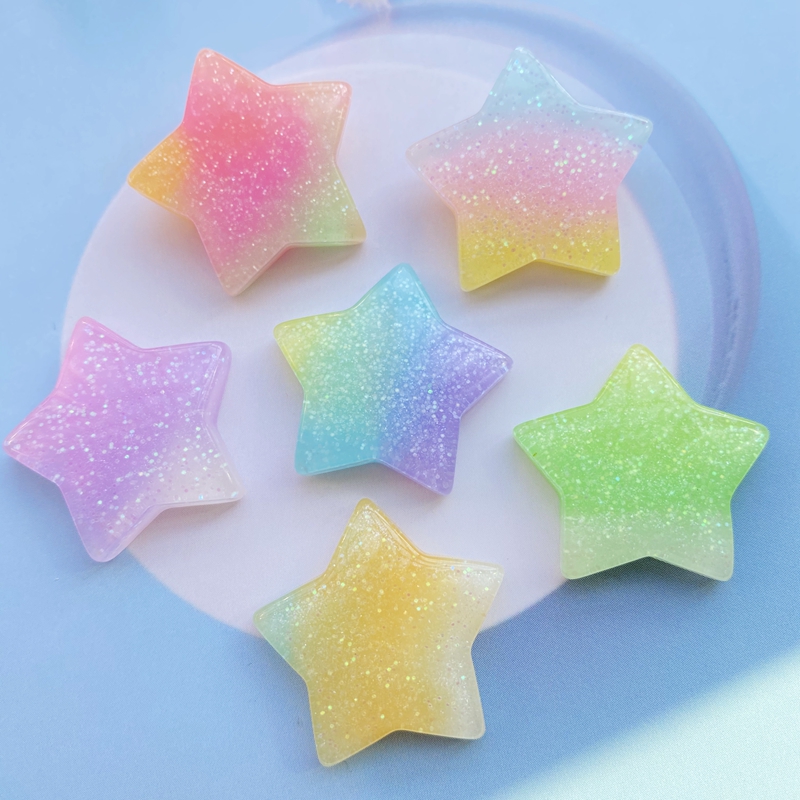 10Pcs Kawaii Cute Mixed Colorf - đánh giá và giá Star Flat Back