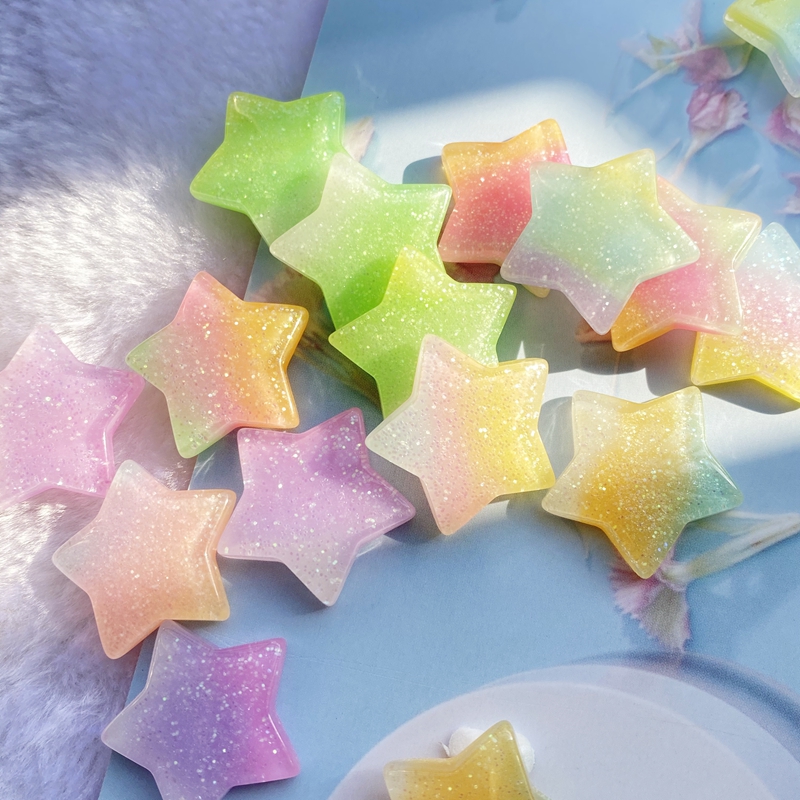 10Pcs Kawaii Cute Mixed Colorf - đánh giá và giá Star Flat Back