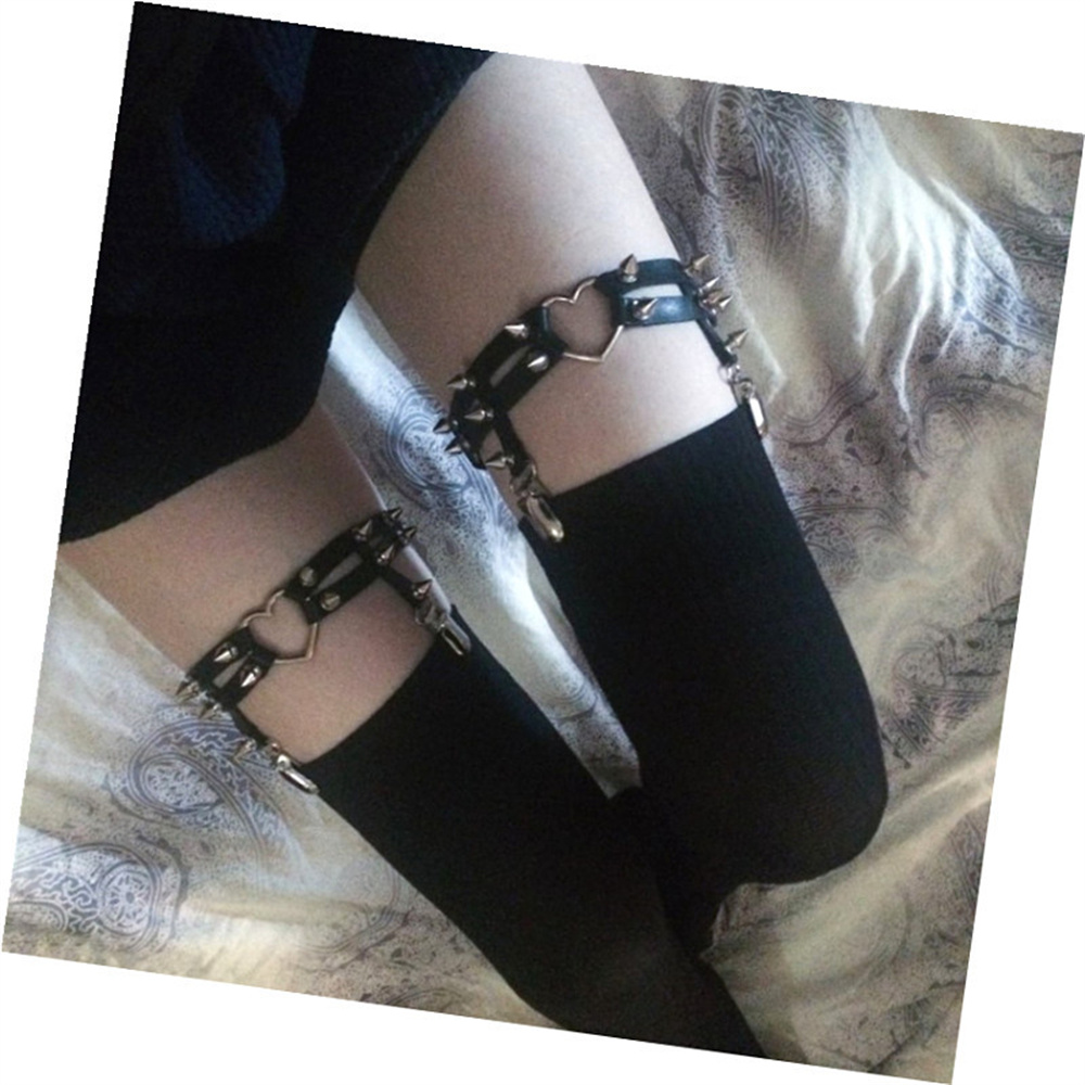 1Pcs Women Punk Goth Heart PU  - đánh giá và giá Body Jewelry Leg Chain