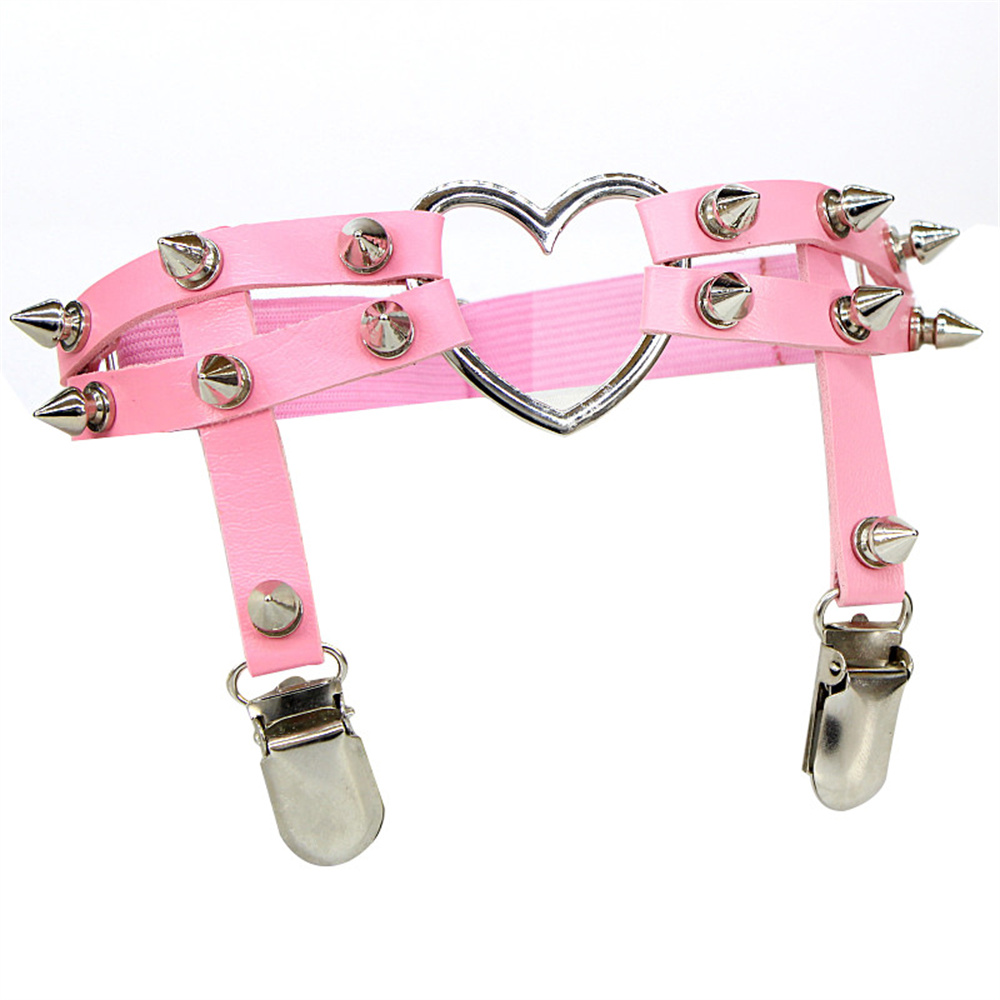 1Pcs Women Punk Goth Heart PU  - đánh giá và giá Body Jewelry Leg Chain