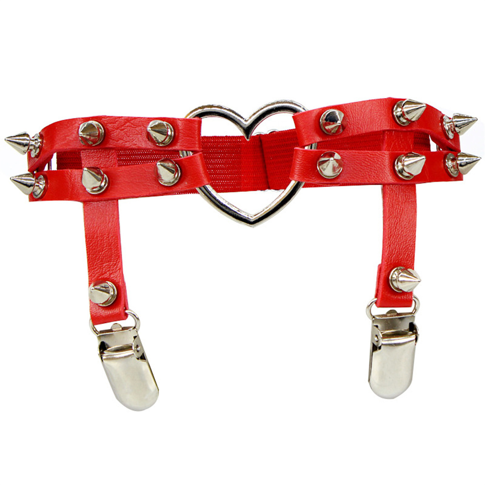 1Pcs Women Punk Goth Heart PU  - đánh giá và giá Body Jewelry Leg Chain