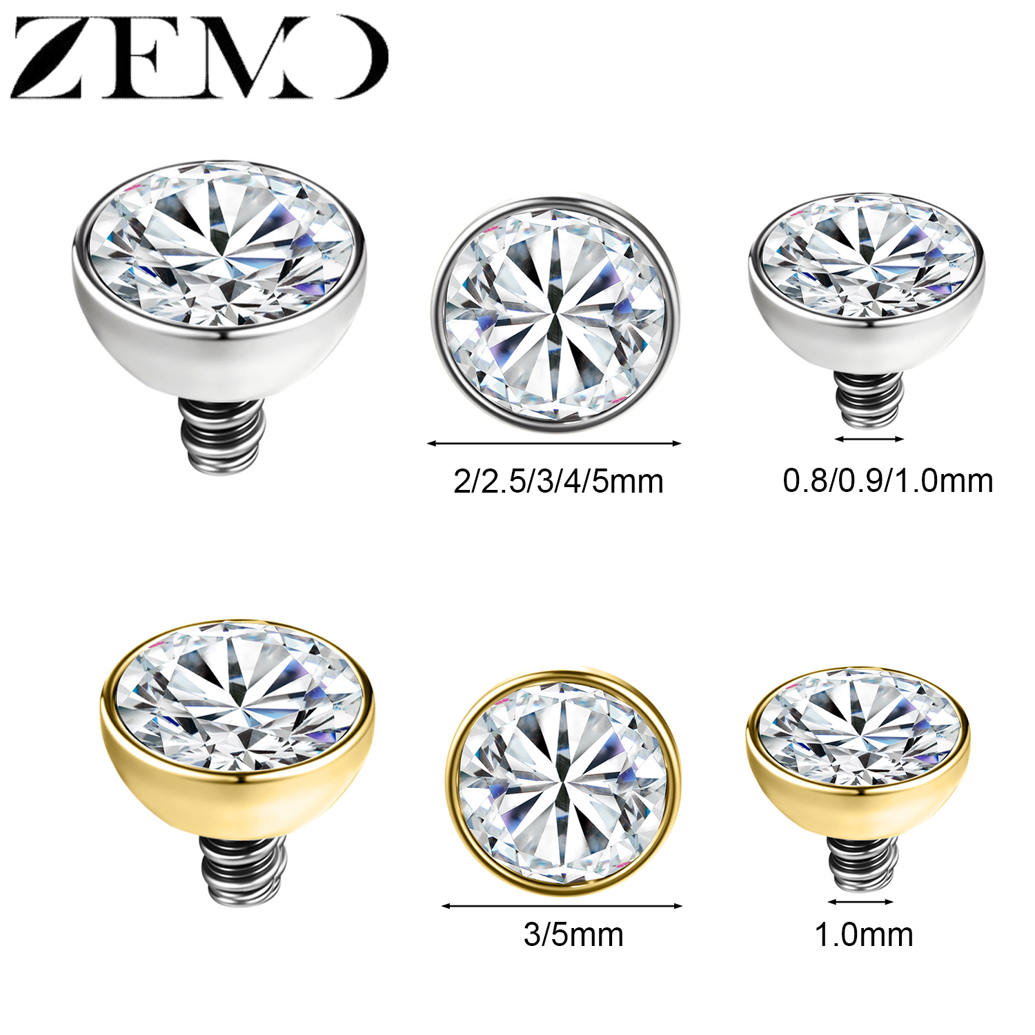 ZEMO 1-2pcs/lot Stainless Stee - đánh giá và giá Dermal Anchor Top