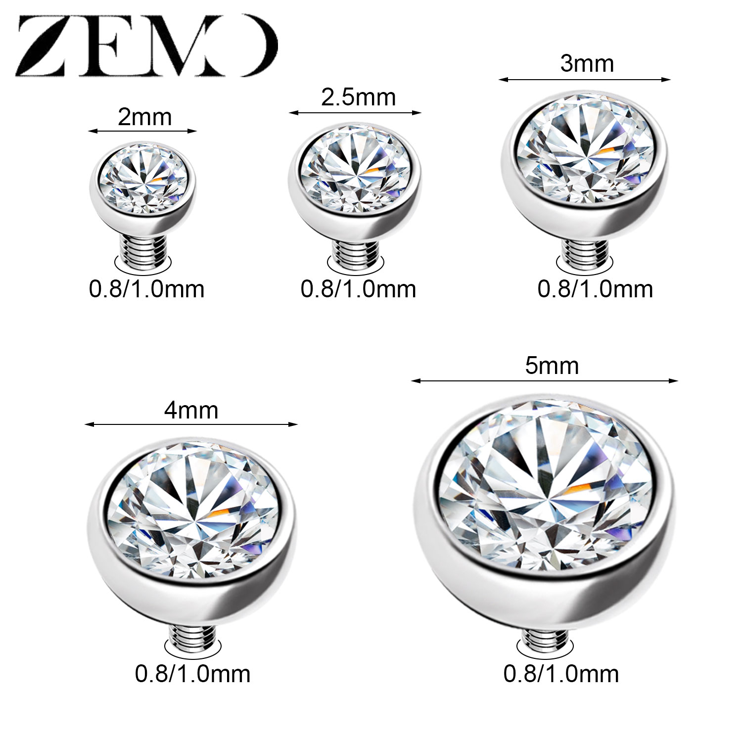ZEMO 1-2pcs/lot Stainless Stee - đánh giá và giá Dermal Anchor Top
