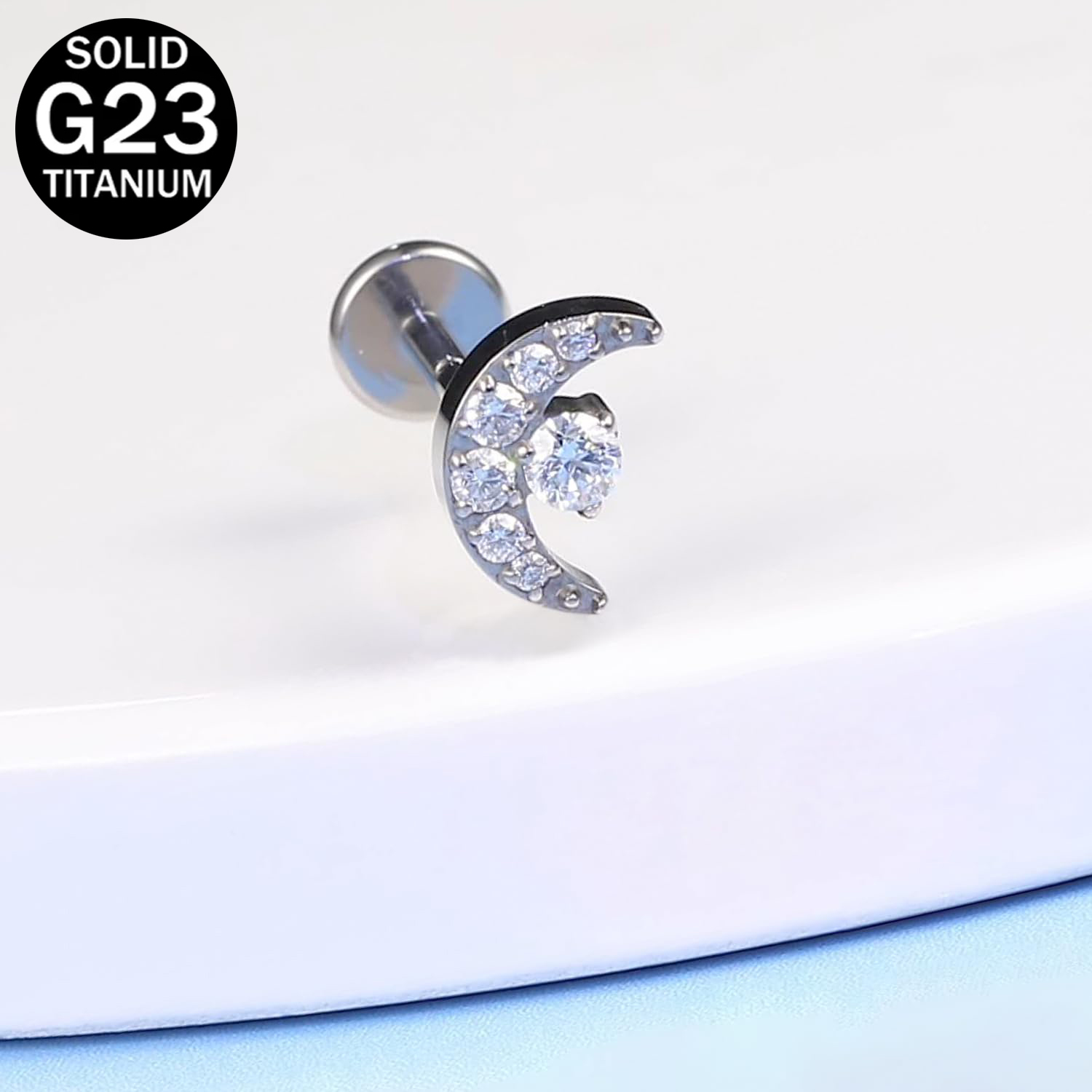 G23 Titanium Crescent-Moon-des - đánh giá và giá Dermal Anchor Top