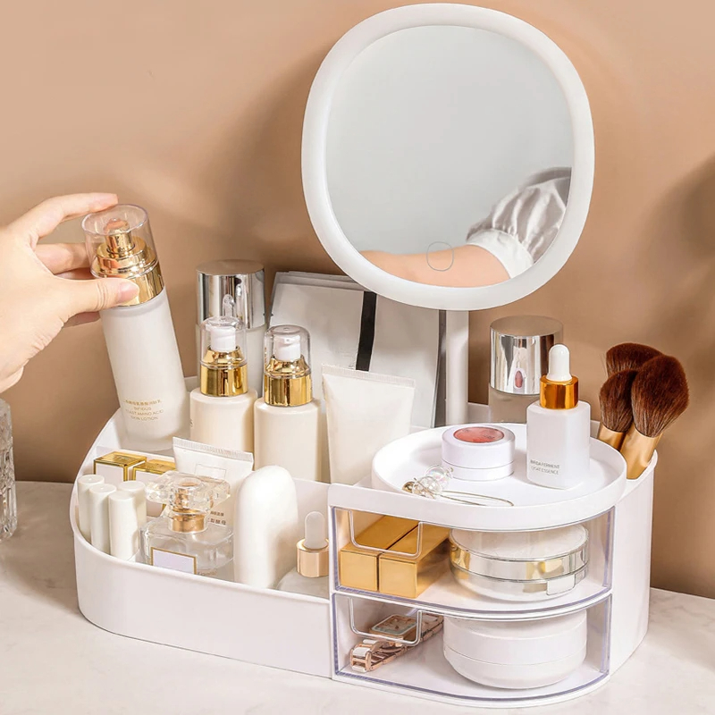 Makeup Storage Box With Mirror - đánh giá và giá Body Jewelry Websites