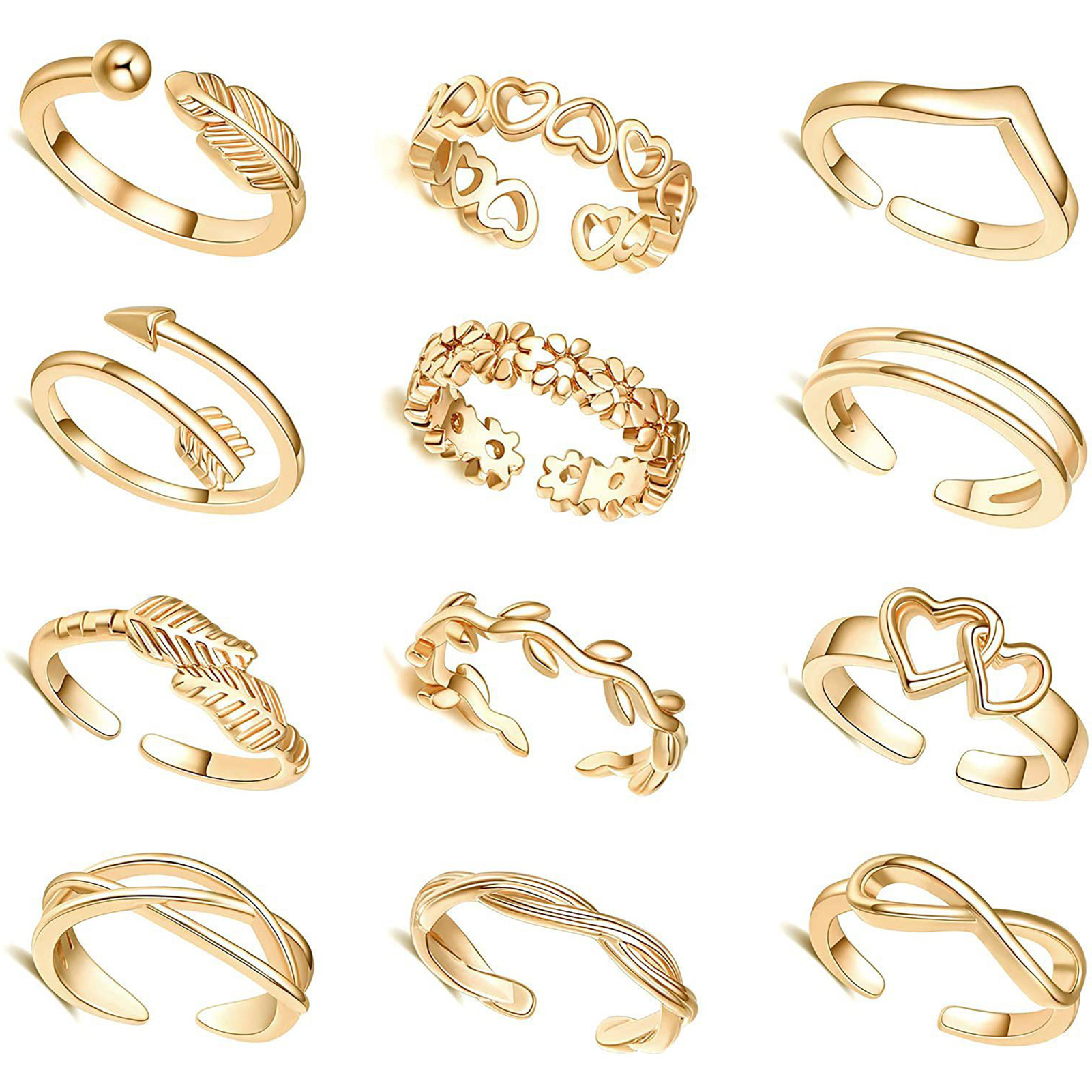 10/12Pcs Toe Rings for Women O - đánh giá và giá Body Jewelry Hoops