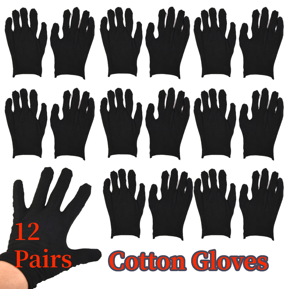 12 Pairs Black Cotton Gloves S - đánh giá và giá Body Jewelry Websites
