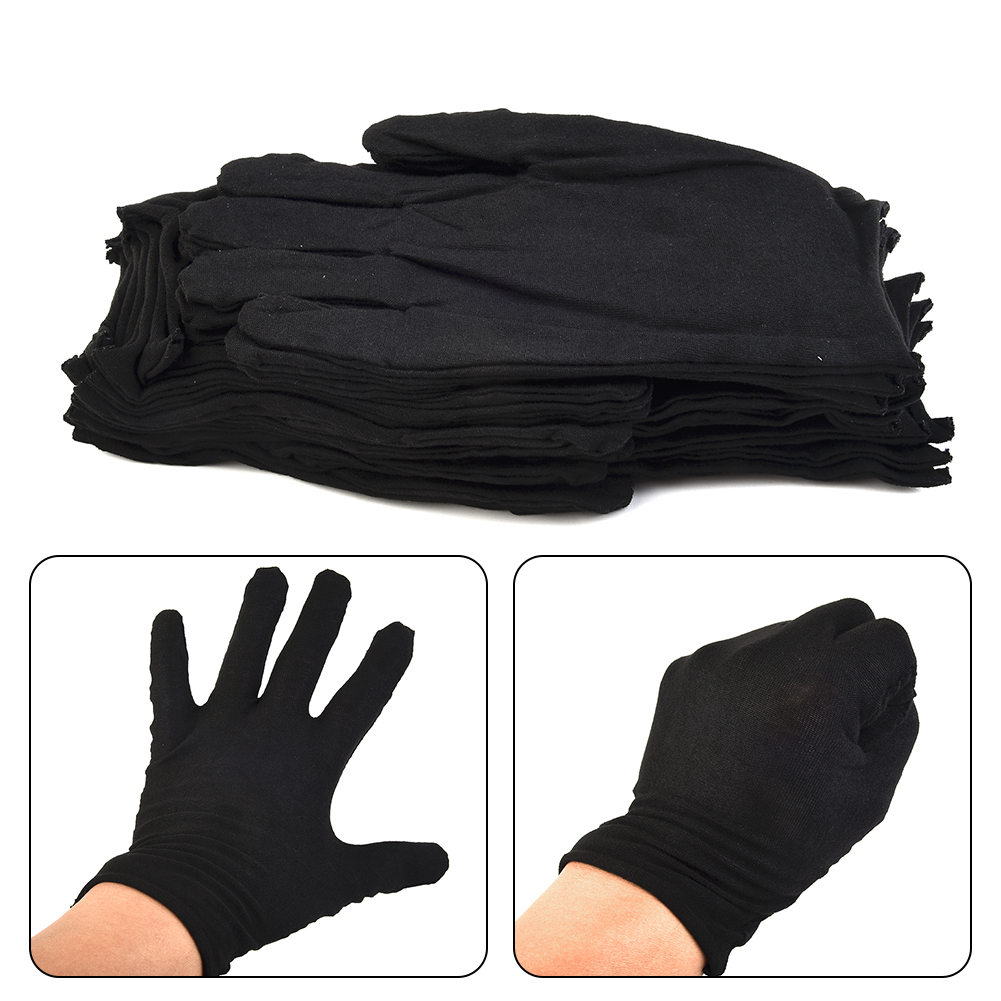 12 Pairs Black Cotton Gloves S - đánh giá và giá Body Jewelry Websites