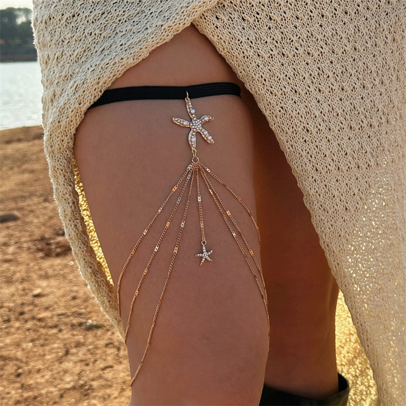 Boho Elastic Band Starfish Pea - đánh giá và giá Body Jewelry Leg Chain
