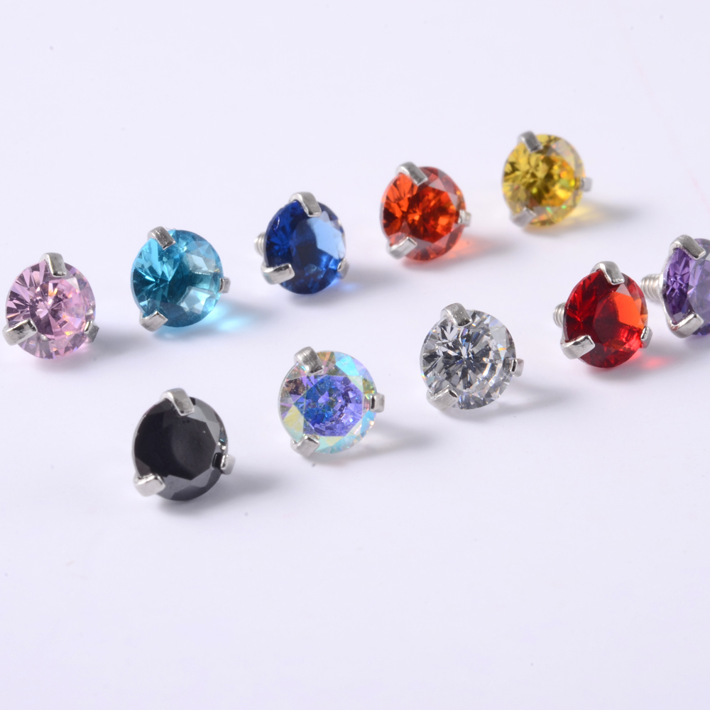 1 PC Surgical Steel Prong zirc - đánh giá và giá Dermal Anchor Top