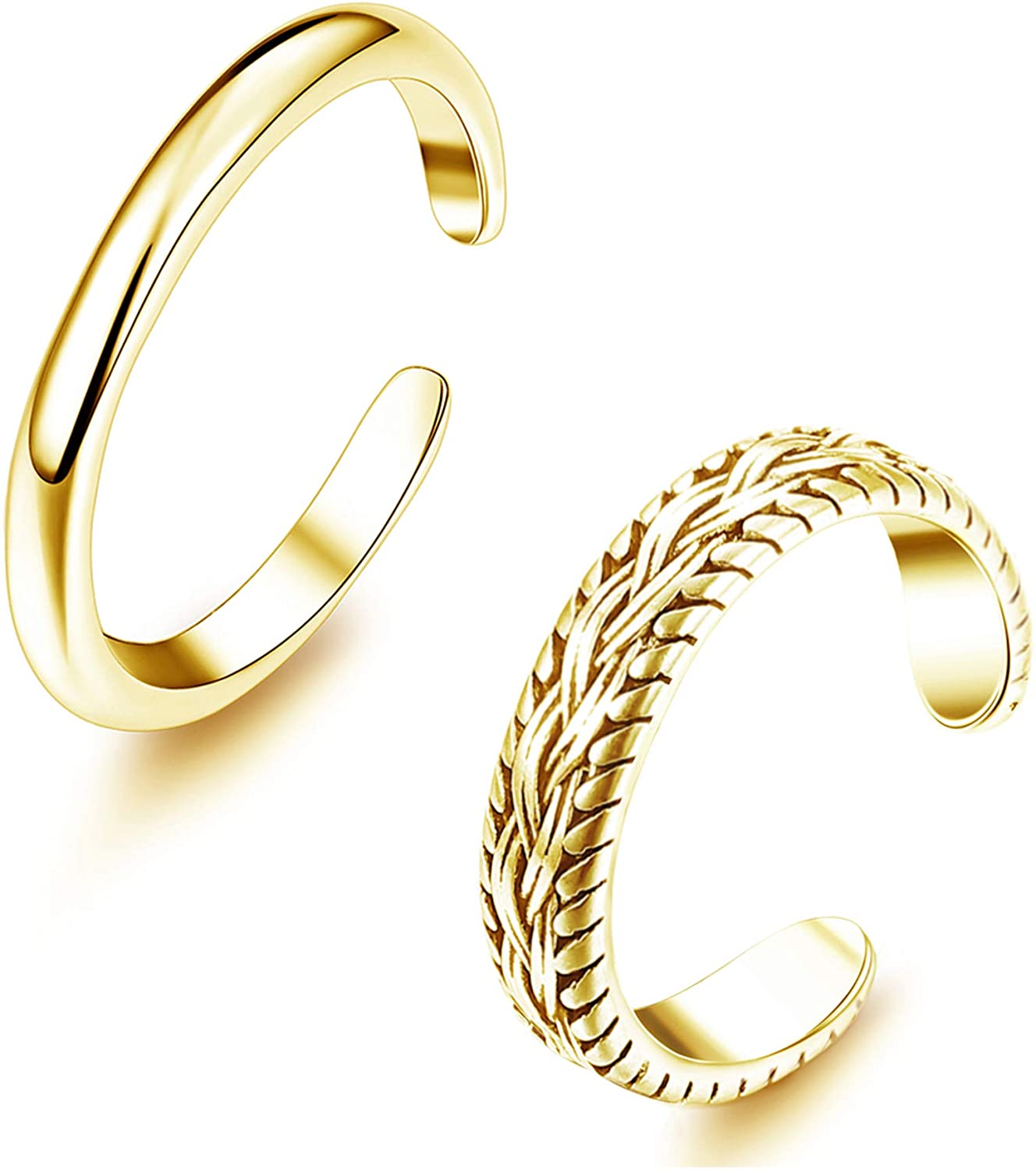 2 PCS Stainless Steel Toe Ring - đánh giá và giá Body Jewelry Hoops