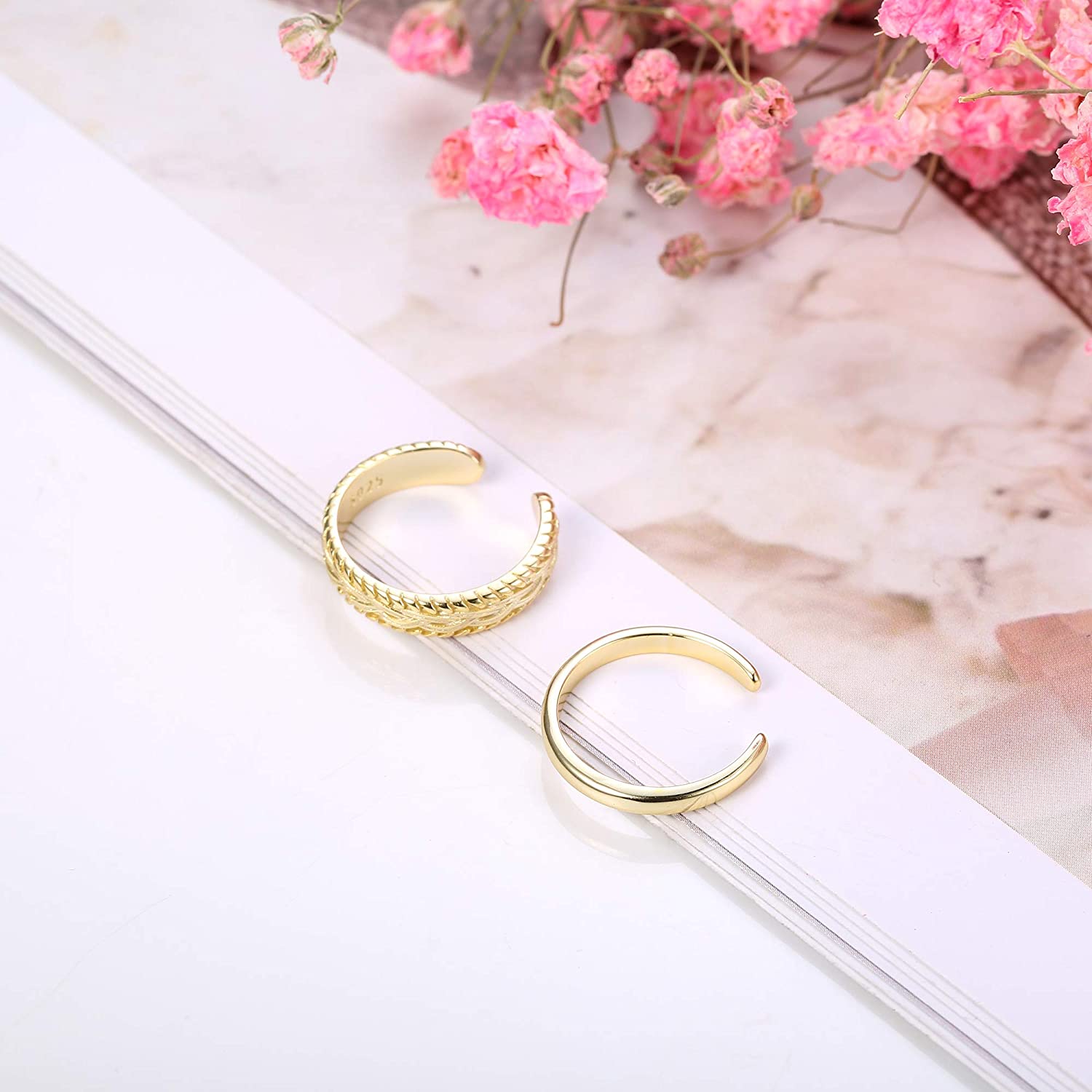 2 PCS Stainless Steel Toe Ring - đánh giá và giá Body Jewelry Hoops