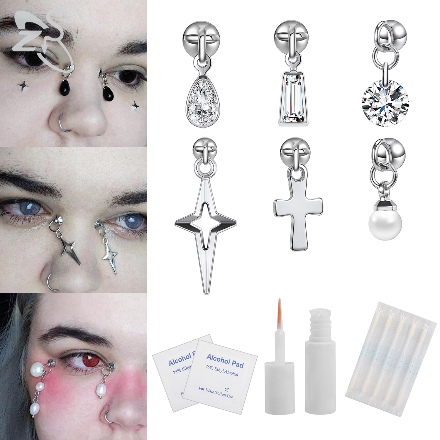 ZS 1 Set Fake Eyebrow Ring Men - đánh giá và giá Body Jewelry Hoops