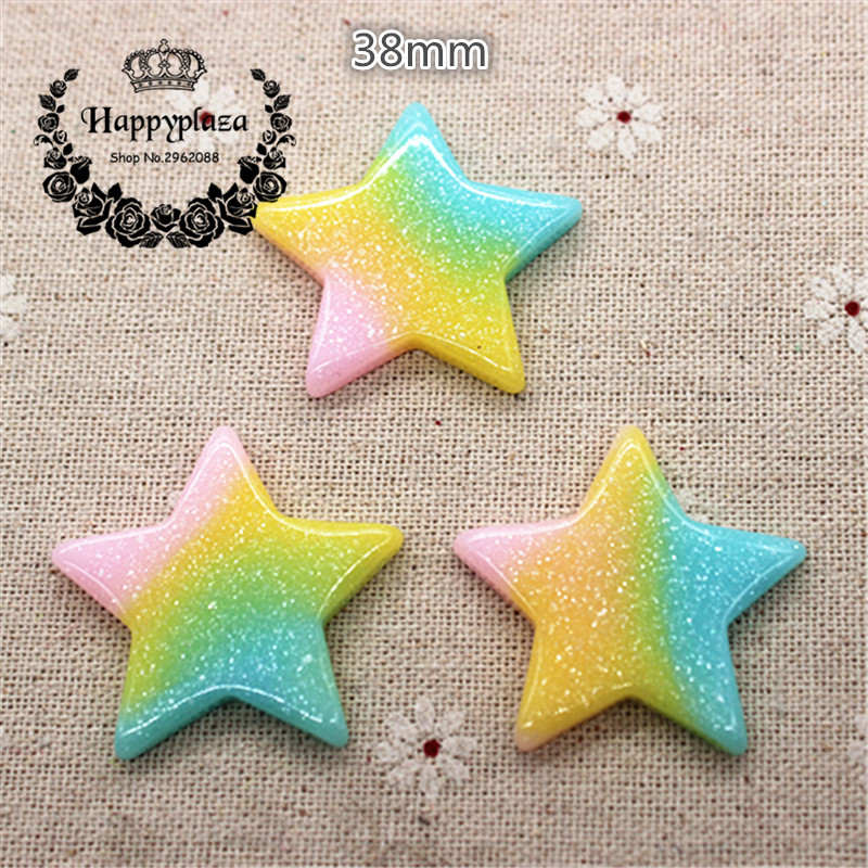 10pcs Kawaii Resin Pink+Yellow - đánh giá và giá Star Flat Back