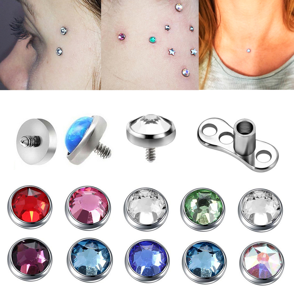 9PCS-1PC Surgical Steel Skin D - đánh giá và giá Dermal Anchor Top