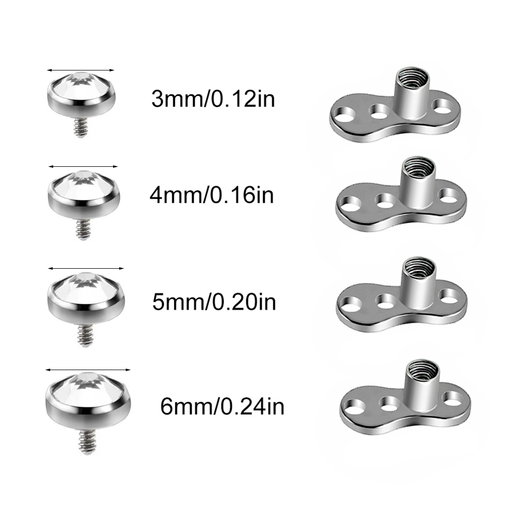 9PCS-1PC Surgical Steel Skin D - đánh giá và giá Dermal Anchor Top