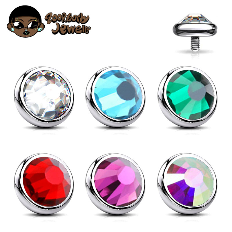 1PCS ASTM F136 Titanium Bezel  - đánh giá và giá Dermal Anchor Top