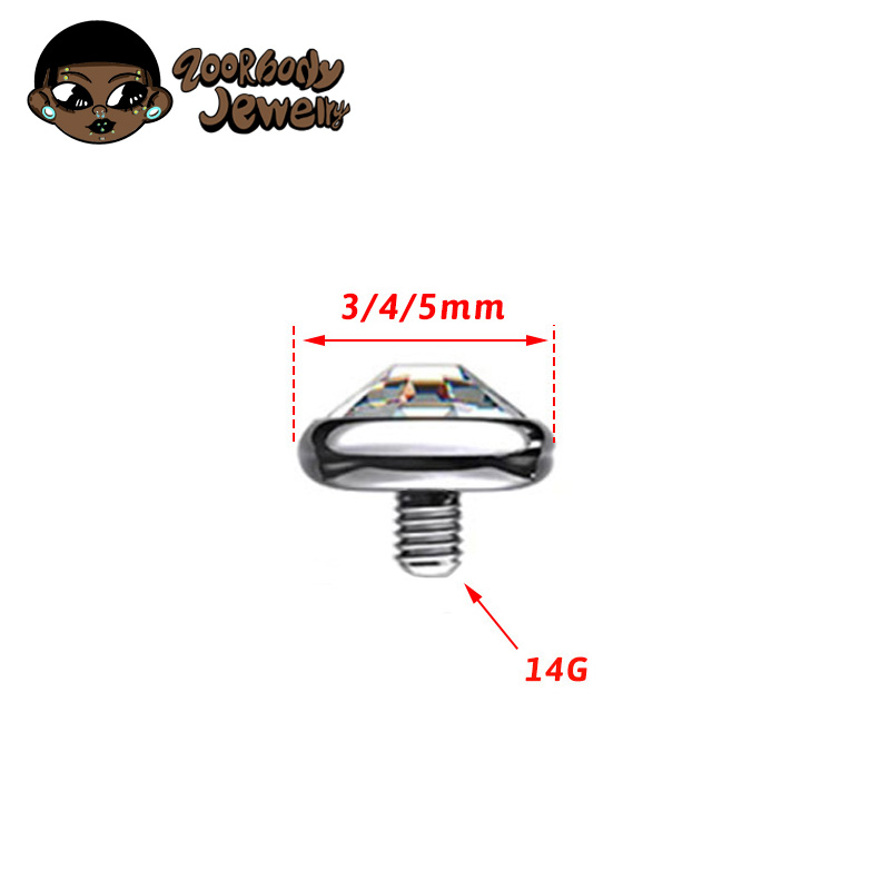 1PCS ASTM F136 Titanium Bezel  - đánh giá và giá Dermal Anchor Top
