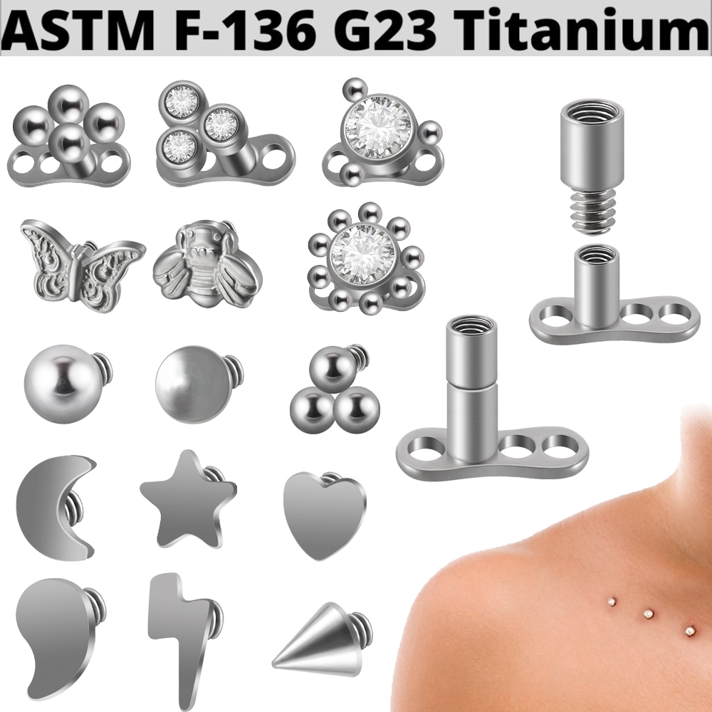 1PC G23 Titanium Fire Opal Der - đánh giá và giá Dermal Anchor Top