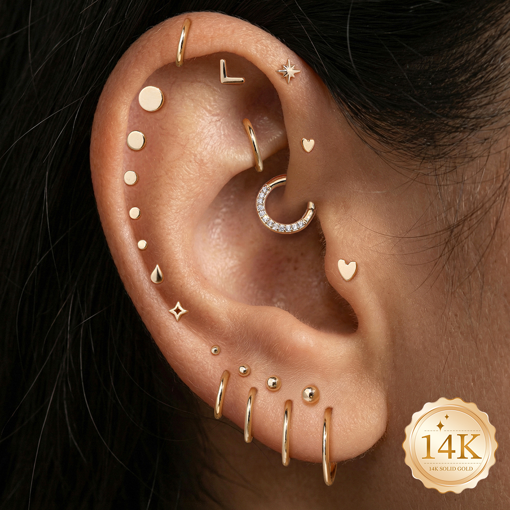 AIDE 14K Gold Stud Earrings fo - đánh giá và giá Star Flat Back
