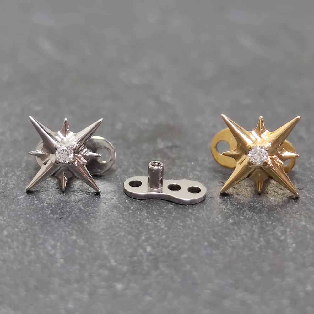 F136 Titanium Helix piercing S - đánh giá và giá Dermal Anchor Top