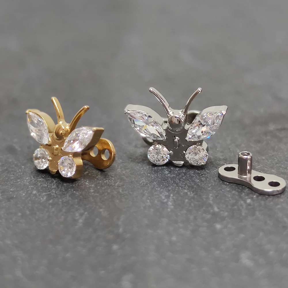 F136 Titanium Helix piercing S - đánh giá và giá Dermal Anchor Top