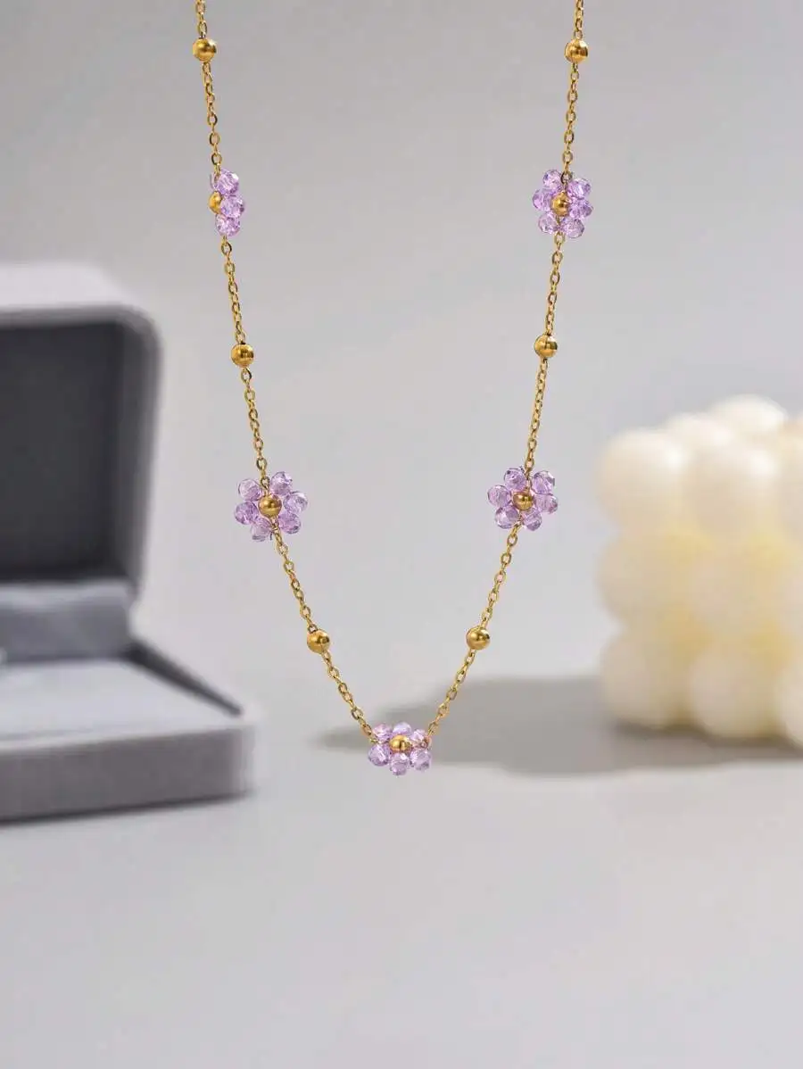 Crystal Flower Beaded Necklace - đánh giá và giá Body Jewelry Leg Chain