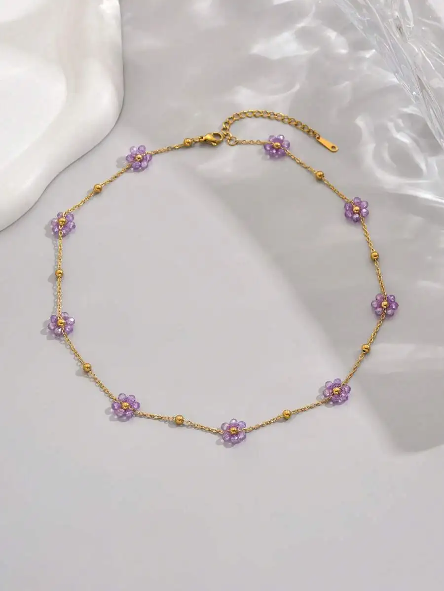 Crystal Flower Beaded Necklace - đánh giá và giá Body Jewelry Leg Chain